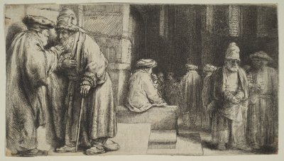 1648 में एक धर्मसभा में यहूदी। द्वारा रिमब्रांड वैन रिजन