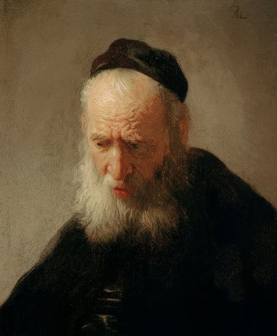 एक बूढ़े आदमी का सिर द्वारा Rembrandt van Rijn