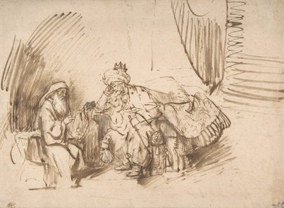 नाथन की डेविड को चेतावनी, 1650-55। द्वारा रिमब्रांड वैन रिजन