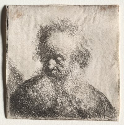 बूढ़ा आदमी एक बहती दाढ़ी के साथ: बस्ट, 1631। द्वारा रिमब्रांड वैन रिजन