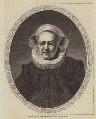 नेशनल गैलरी में एक बूढ़ी औरत का चित्रण द्वारा Rembrandt van Rijn