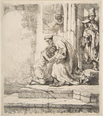 उड़ाऊ पुत्र की वापसी, 1620-69। द्वारा रिमब्रांड वैन रिजन