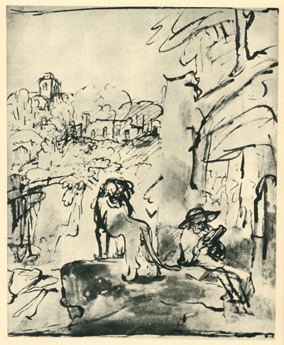 सेंट जेरोम एक परिदृश्य में पढ़ना, 1649, 1943। द्वारा रिमब्रांड वैन रिजन