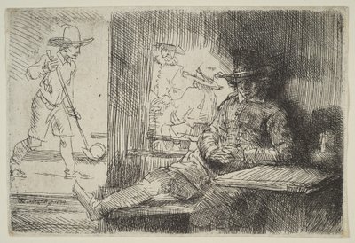 गोल्फ-प्लेयर, 1654। द्वारा Rembrandt van Rijn