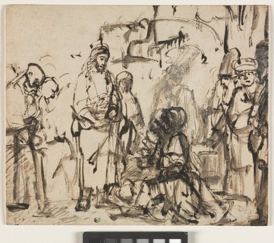 लतरस की मृत्यु के बाद मार्था और मैरी के साथ मसीह की बैठक, c.1662-65 द्वारा रिमब्रांड वैन रिजन