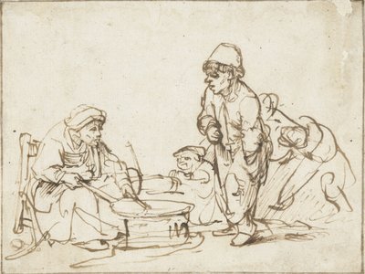 द पैनकेक वुमन, सी। 1635. द्वारा रिमब्रांड वैन रिजन