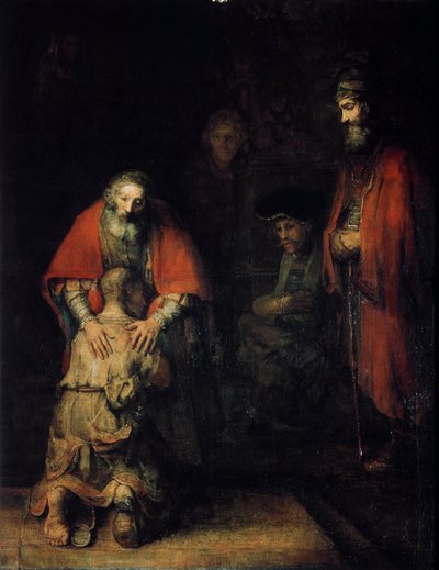 द रिटर्न ऑफ़ द प्रोडिगल सोन, c1668 द्वारा रिमब्रांड वैन रिजन