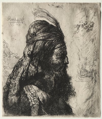 तीसरा ओरिएंटल हेड, 1635। द्वारा रिमब्रांड वैन रिजन