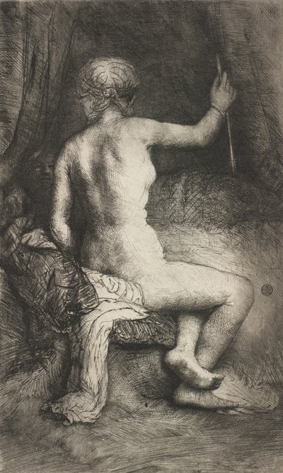 तीर वाली महिला, 1661। द्वारा रिमब्रांड वैन रिजन