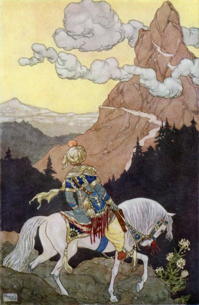 द माउंटेन ऑफ़ टेरर एंड डेंजर (कलर लिथो) द्वारा रेने बुल