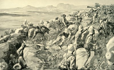 द रिलीफ ऑफ लेडीस्मिथ - द लास्ट रश एट हलंगवेन हिल, 1900। द्वारा रेने बुल