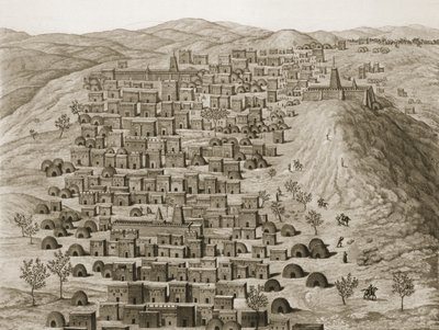 एक पहाड़ी से टिम्बकटू शहर का एक हिस्सा देखें द्वारा रेने केली