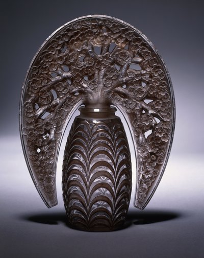 Bouchons Fleurs de Pommiers No. 493, c.1919 (स्पष्ट और पाले सेओढ़ लिया गुलाबी-सना हुआ ग्लास) द्वारा रेने जूल्स लालीक