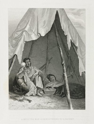 एक मरीज को प्रशासित करने वाला एक मेडिसिन मैन, उत्तरी अमेरिका द्वारा रिचर्ड (बाद में) डड्डो