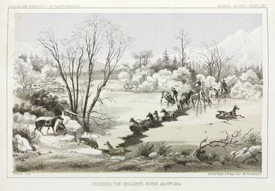 हेलगेट नदी को पार करना, मोंटाना, यूएसए, 6 जनवरी 1854 द्वारा रिचर्ड (बाद में) डड्डो