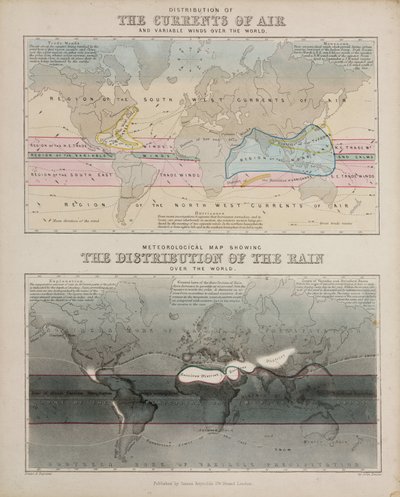 दो मौसम संबंधी मानचित्र, सी 1850 द्वारा रिचर्ड (बाद में) डड्डो
