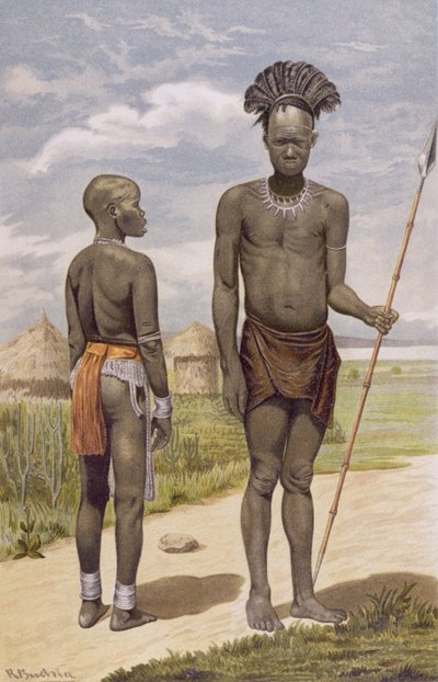 प्रो फ्रेडरिक रेटज़ेल, 1898 द्वारा &39;द हिस्ट्री ऑफ़ मैनकाइंड&39;, &39;द हिस्ट्री ऑफ़ मैनकाइंड&39; से, बारी योद्धा द्वारा रिचर्ड बुच्टा