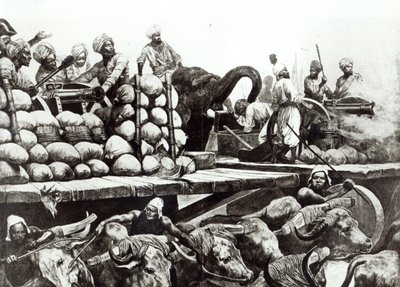 प्लासी की लड़ाई, 23 जून 1757 (लिथो) द्वारा रिचर्ड कैटन (के बाद) वुडविले