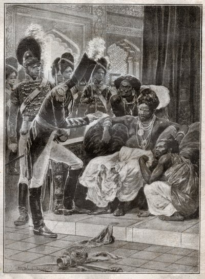 कैंडी (श्रीलंका) के राजा श्री विक्रमा राजसिंह को 1815 में अंग्रेजों द्वारा बर्खास्त कर दिया गया। 1924 (चित्रण) द्वारा रिचर्ड कैटन (के बाद) वुडविले
