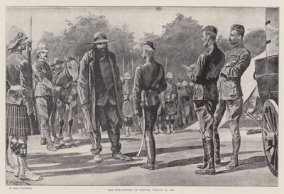 क्रोन्ये का आत्मसमर्पण, 27 फरवरी 1900 (लिथो) द्वारा रिचर्ड कैटन II (बाद में) वुडविले
