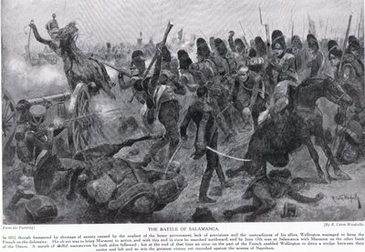 सलामांका की लड़ाई, &39;हचिन्सन हिस्ट्री ऑफ द नेशंस&39; का चित्रण द्वारा रिचर्ड केटन वुडविले