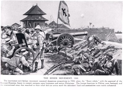 द बॉक्सर मूवमेंट, &39;हचिन्सन हिस्ट्री ऑफ द नेशंस&39; का चित्रण, c.1910 द्वारा रिचर्ड केटन वुडविले