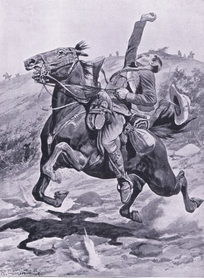 येओमान्स अंतिम सवारी, प्रेटोरिया के बाद का चित्रण: द गुरिल्ला वॉर, 1902 द्वारा रिचर्ड केटन वुडविले