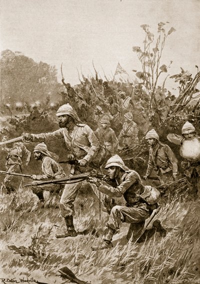 1873 में अशनती अभियान में ब्रिटिश सेना की उन्नति द्वारा रिचर्ड केटन वुडविले जूनियर