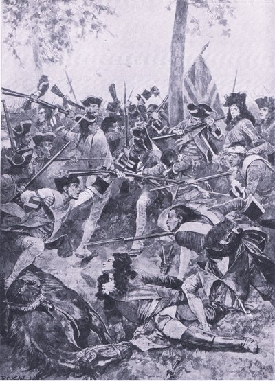 रामिल्स की लड़ाई, 23 मई 1706: आयरिश रेजिमेंट का हमला, ब्रिटिश बैटल ऑन लैंड एंड सी से चित्रण, 1915 द्वारा रिचर्ड केटन वुडविले जूनियर