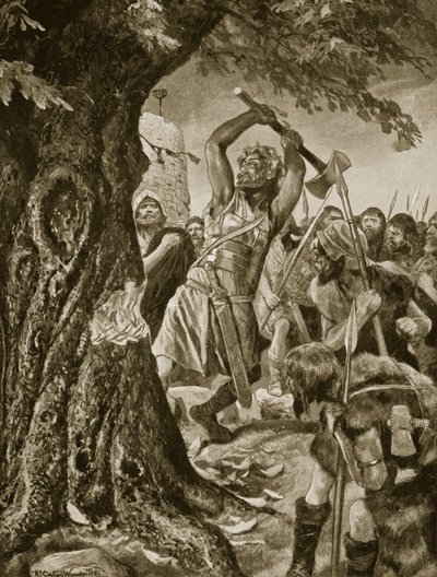 982 में मुंशी राज्याभिषेक वृक्ष पर मलकी का चित्रण, &39;हचिंसन की कहानी ब्रिटिश राष्ट्र की कहानी&39;, c.1923 द्वारा रिचर्ड केटन वुडविले जूनियर