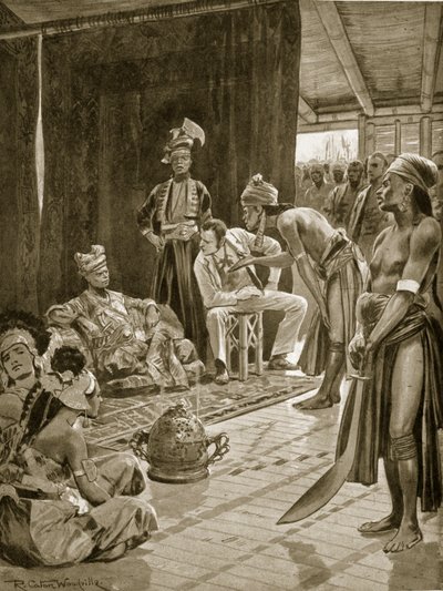 बोर्नियो में सर जेम्स ब्रुक, 1842, &39;हचिन्सन ऑफ़ द ब्रिटिश नेशन&39; का चित्रण, c.1923 द्वारा रिचर्ड केटन वुडविले जूनियर