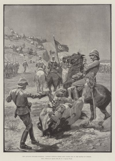 डोंगोला की ओर अग्रसर, कैप्टन फिटन के घोड़े ने फेरकेट की लड़ाई में उसके नीचे गोली मार दी द्वारा रिचर्ड केटन वुडविले जूनियर