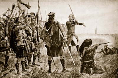 क्यूबेक की लड़ाई, 1759, &39;हचिन्सन की कहानी ब्रिटिश राष्ट्र की कहानी&39; से चित्रण, c.1923 द्वारा रिचर्ड केटन वुडविले जूनियर