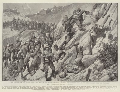 सारन रिज की क्लियरिंग, नॉर्थम्पटनशायर रेजिमेंट के पुरुष घायल लोगों के साथ अपने वंश में सहायता के लिए द्वारा रिचर्ड केटन वुडविले जूनियर