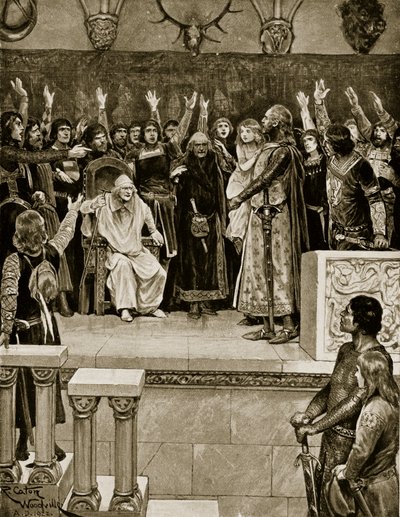द गर्ल डचेस का चुनाव, &39;हचिन्सन स्टोरी ऑफ द ब्रिटिश नेशन&39; का चित्रण, c.1920 द्वारा रिचर्ड केटन वुडविले जूनियर