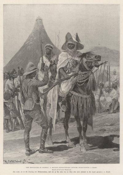 नाइजीरिया में शत्रुता, एक ब्रिटिश अभियान अधिकारी एक मुख्यमंत्री का साक्षात्कार लेता है द्वारा रिचर्ड केटन वुडविले जूनियर