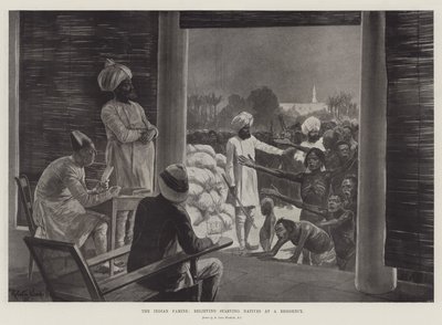 भारतीय अकाल, एक रेजीडेंसी में भूखे रहने वाले मूल निवासी द्वारा रिचर्ड केटन वुडविले जूनियर