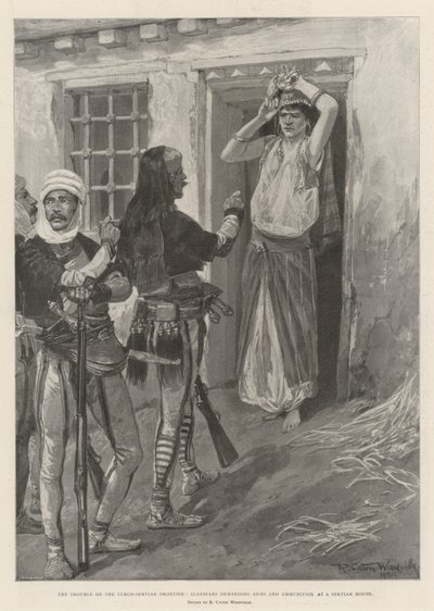 तुर्को-सेवरियन फ्रंटियर पर परेशानी, अल्बानियाई एक आर्मी हाउस में हथियार और गोला-बारूद की मांग द्वारा रिचर्ड केटन वुडविले जूनियर