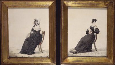 विधवाओं के दो चित्र, 1837 (कागज पर wc और पेंसिल) द्वारा रिचर्ड डाइटन