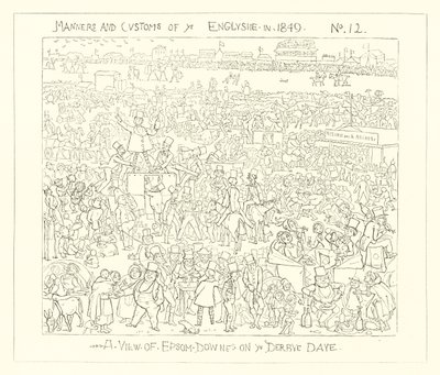 1849, डर्बी दिवस पर एप्सोम डाउंस का एक दृश्य द्वारा रिचर्ड डॉयल