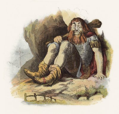 जैक द जाइंट किलर के लिए चित्रण (कलर लिथो) द्वारा रिचर्ड डॉयल