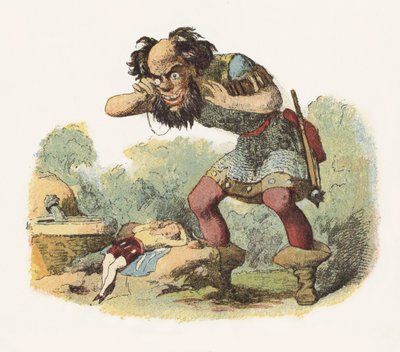 जैक द जाइंट किलर के लिए चित्रण (कलर लिथो) द्वारा रिचर्ड डॉयल
