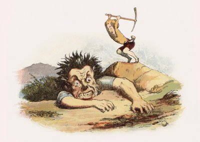 जैक द जाइंट किलर के लिए चित्रण (कलर लिथो) द्वारा रिचर्ड डॉयल