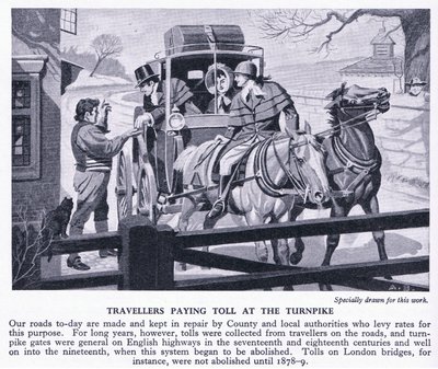 शलजम पर टोल का भुगतान करने वाले यात्री, c.1950 द्वारा रिचर्ड हेनरी ब्रॉक