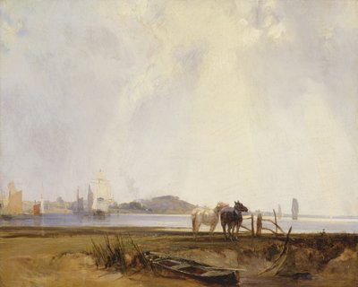 Quilleboeuf, फ्रांस, c.1824-25 (कैनवास पर तेल) के पास लैंडस्केप द्वारा रिचर्ड पार्क्स बोनिंगटन