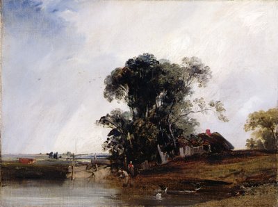 तालाब के साथ लैंडस्केप, c.1825-26 (कैनवास पर तेल) द्वारा रिचर्ड पार्क्स बोनिंगटन
