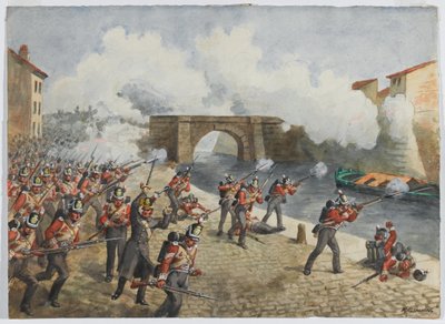 टूलूज़ में 27 वीं इनसिकिलिंग रेजिमेंट, 10 अप्रैल 1814, लगभग 1900 द्वारा रिचर्ड सिम्किन