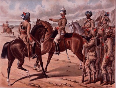 द कोर ऑफ़ गाइड्स, c.1895 (कलर लिथो) द्वारा रिचर्ड सिम्किन