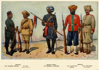 भारतीय सेना के प्रकार, 1919। द्वारा रिचर्ड सिम्किन