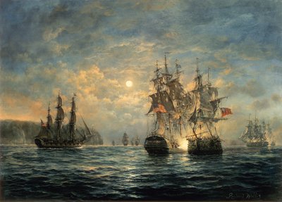 बोनहोमे रिचर्ड और सेरापिस के बीच सगाई, फ्लाम्बोरो हेड, 1779 से द्वारा Richard Willis